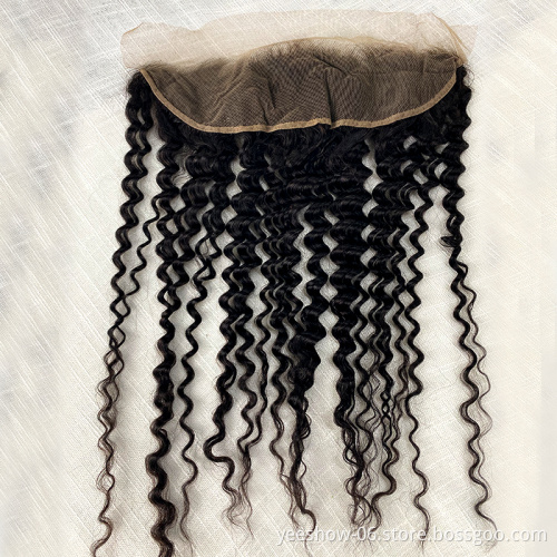 Factory dyeable deep wave human hair bundles raw human hair extension virgin human hair bundles with closure set on sale
